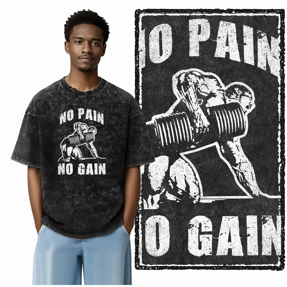 Bodybuilding Acid-Washed Graphic T-Shirt | Vintage Streetwear Unisex Tee