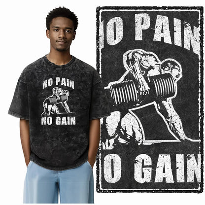 Bodybuilding Acid-Washed Graphic T-Shirt | Vintage Streetwear Unisex Tee