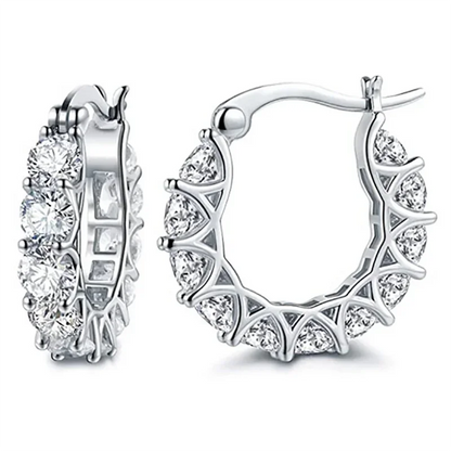 Luxury Rose Gold &amp; Silver Hoop Earrings