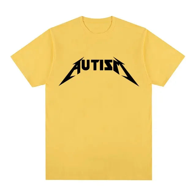 Autism Metal Rock Meme T-Shirt | Oversized Hip Hop Streetwear Unisex Tee