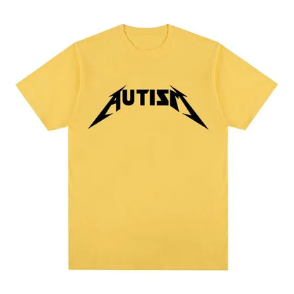 Autism Metal Rock Meme T-Shirt | Oversized Hip Hop Streetwear Unisex Tee