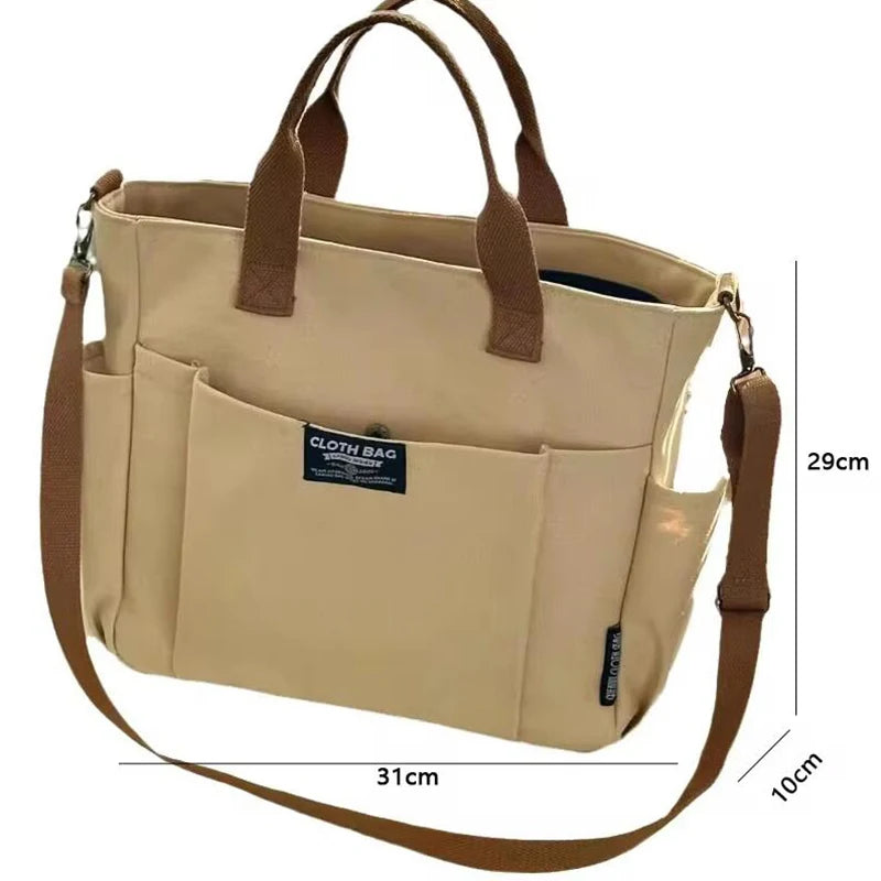 Urban Minimalist Canvas Tote Shoulder Bag