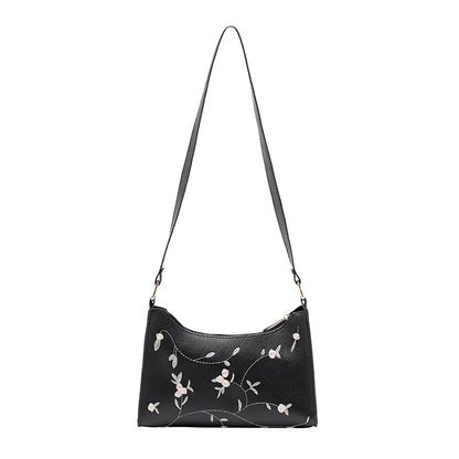 Summer Floral Lace Stitching PU Leather Shoulder Bag