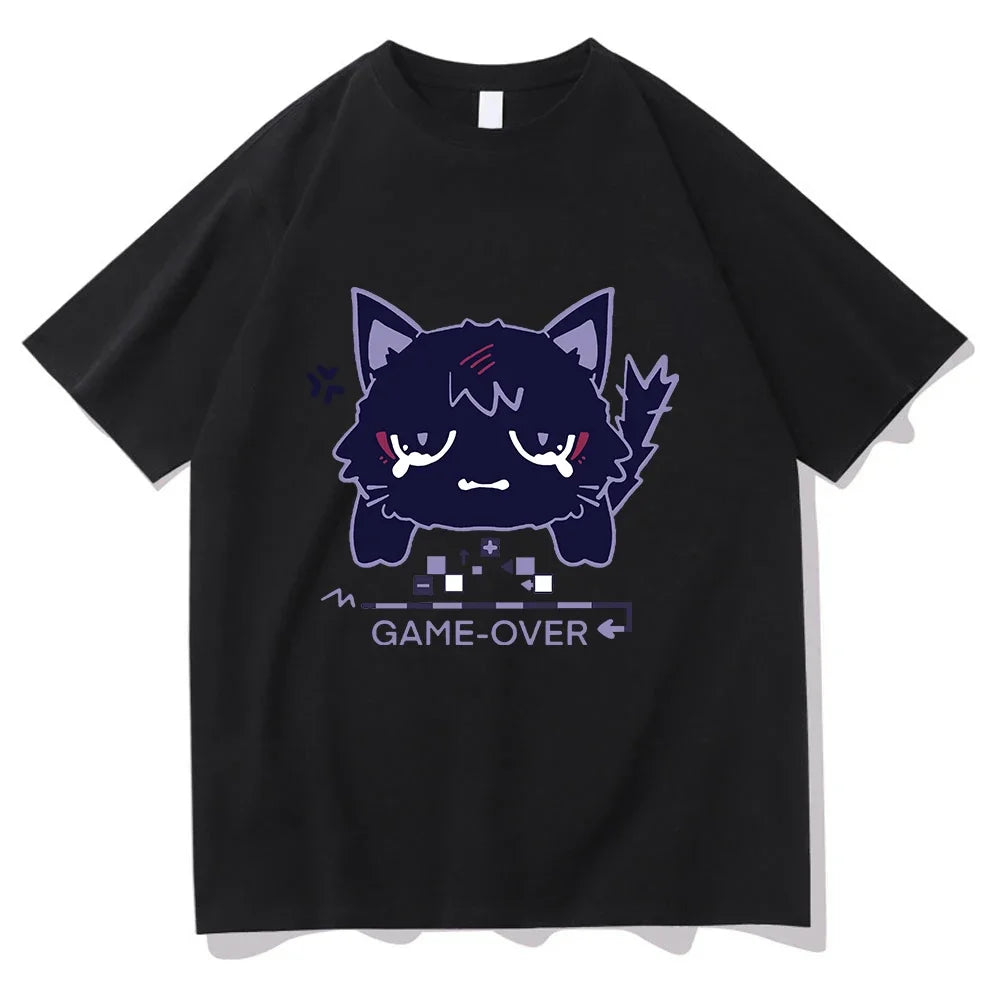Unisex Genshin Impact T-Shirt | Scaramouche Cat Kawaii Graphic