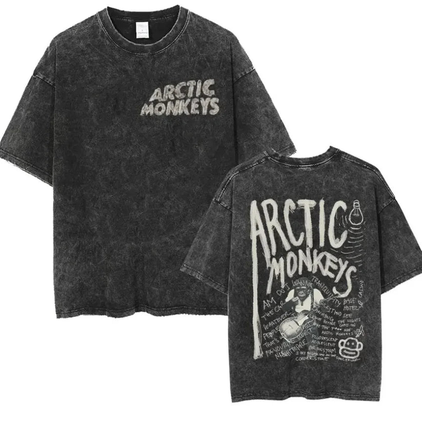 Retro Rock Arctic Monkeys Music Album Graphic T-Shrit Men&