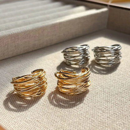 Simple Geometric Clip-On Ear Cuff for Women