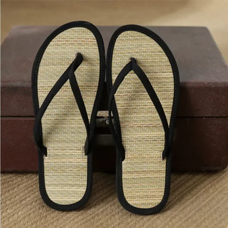 Bamboo Rattan Flip-Flops – Women’s Summer Slippers