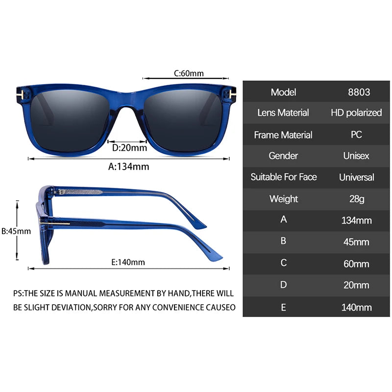 Fashion Square Polarized Sunglasses for Men – Luxury Designer UV400 Eyewear