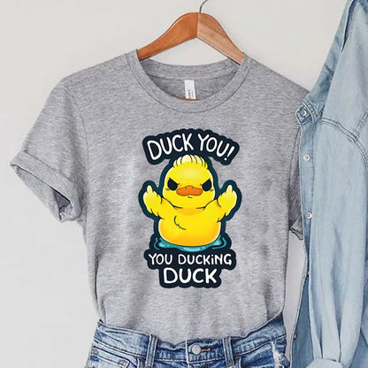 DUCK YOU! Cartoon Graphic Women&