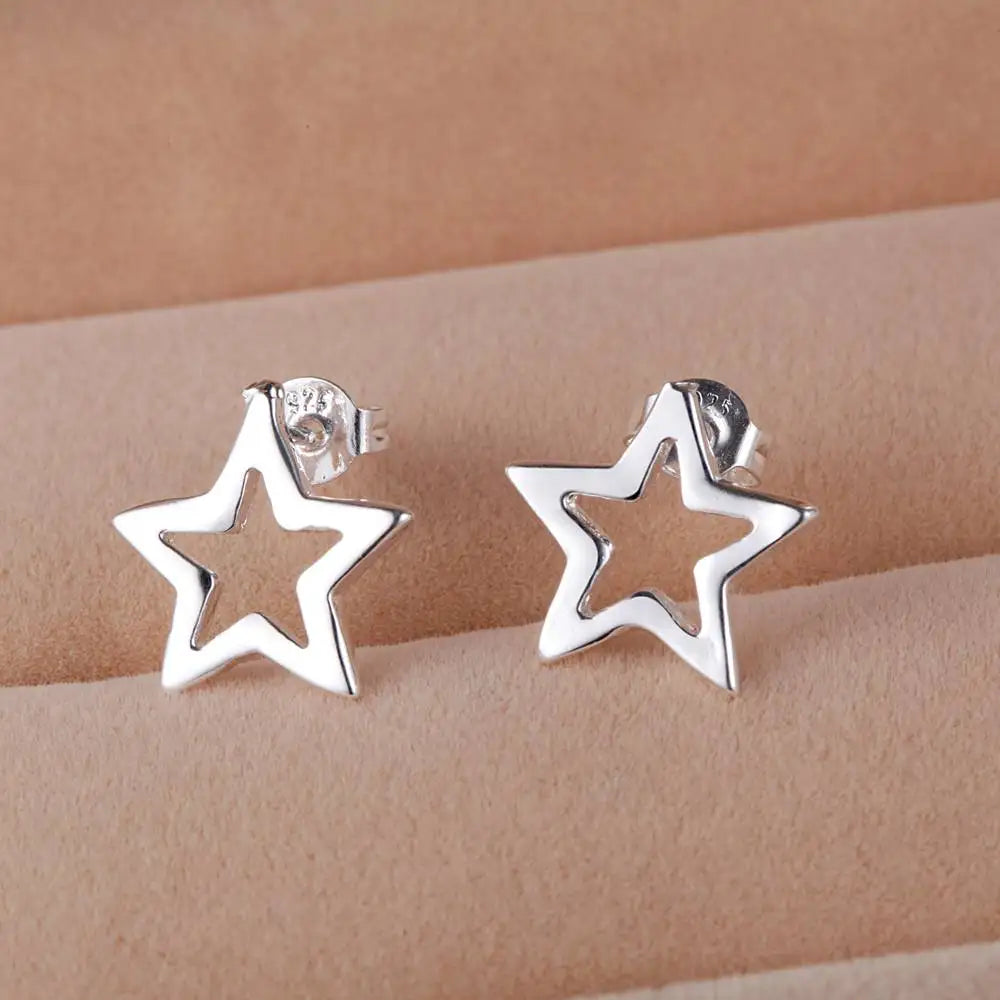 Sterling Silver Heart Stud Earrings for Women