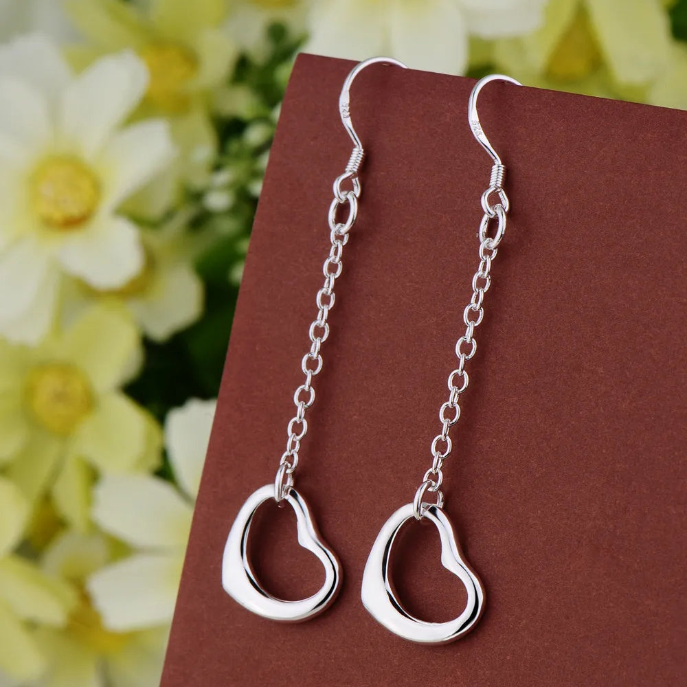Sterling Silver Heart Stud Earrings for Women
