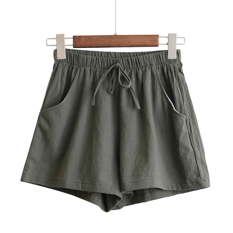 Women’s Summer Cotton Linen High-Waist Shorts | Casual Sports &amp; Fashion Shorts
