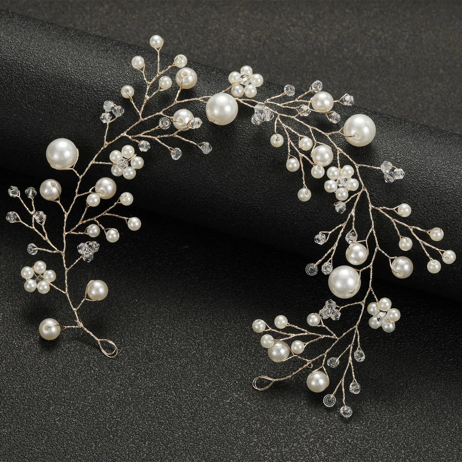Elegant Crystal &amp; Pearl Bridal Headband for Women
