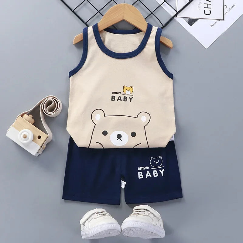 Kids Summer Vest &amp; Shorts Set – Cotton Sleeveless Outfit