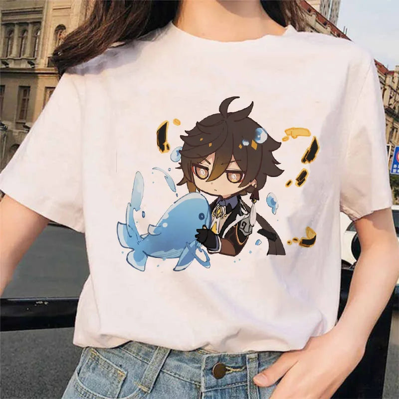 Women’s Genshin Impact Zhong Li T-Shirt | Cartoon Streetwear Tee