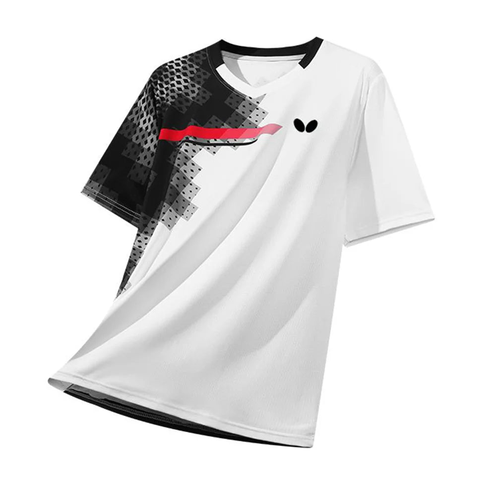 Summer Butterfly Table Tennis Training T-Shirt | Quick-Dry Breathable Sports Tee