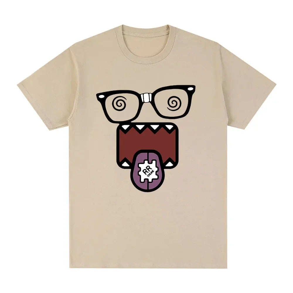 Fashion Kawaii Oversized Men T Shirt Pattern Y2K Cotton Print Round Neck Loose T-shirt Summer Women&