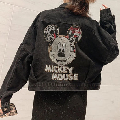 Mickey Cartoon Fashion Denim Coat Hip-hop Streetwear Trendy Men Women Jackets New Korean Loose Harajuku Couples Tops