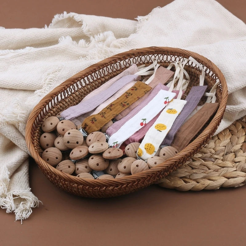 Soft Cotton Baby Pacifier Clip