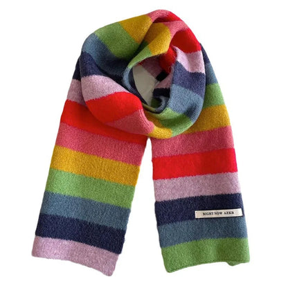 Rainbow Stripes Mohair Scarf