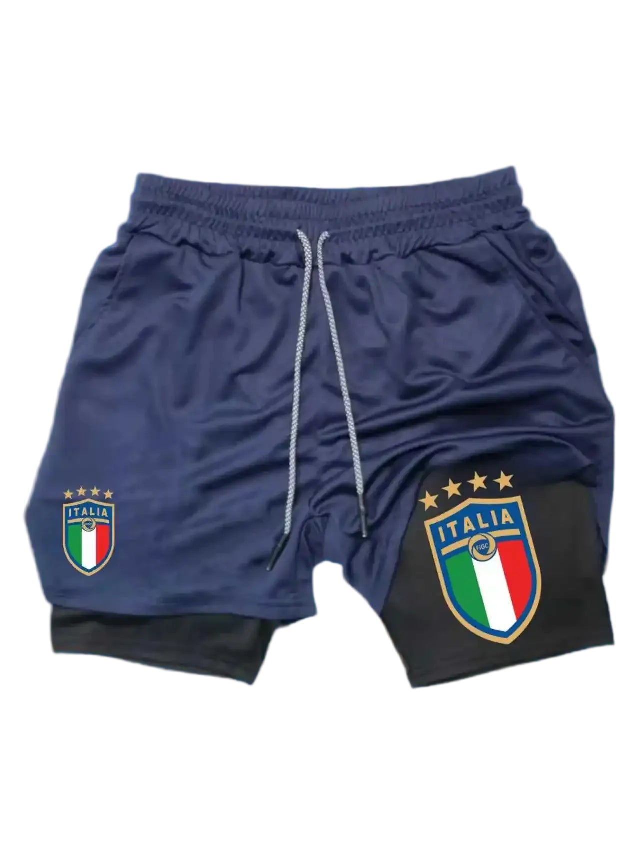 Men’s Camo 2-in-1 Running Shorts | Quick-Dry Gym Training Shorts with Built-In Pocket