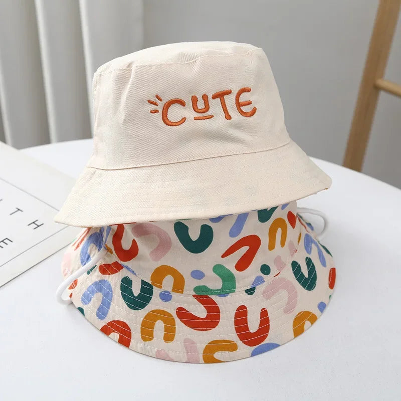 Double-Sided Baby Bucket Hat – Embroidered Summer Sun Cap