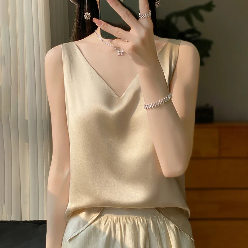 New Lce Silk Satin Camisole Women&