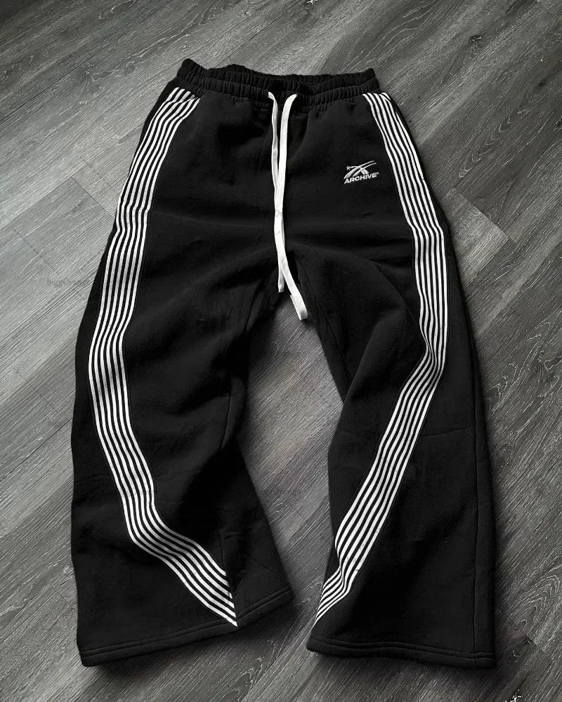 Man Y2k Pants Joggers Men Streetwear Embroidered Pink Long Sweatpants Cargo Clothing Casual Police Trousers American Harajuku
