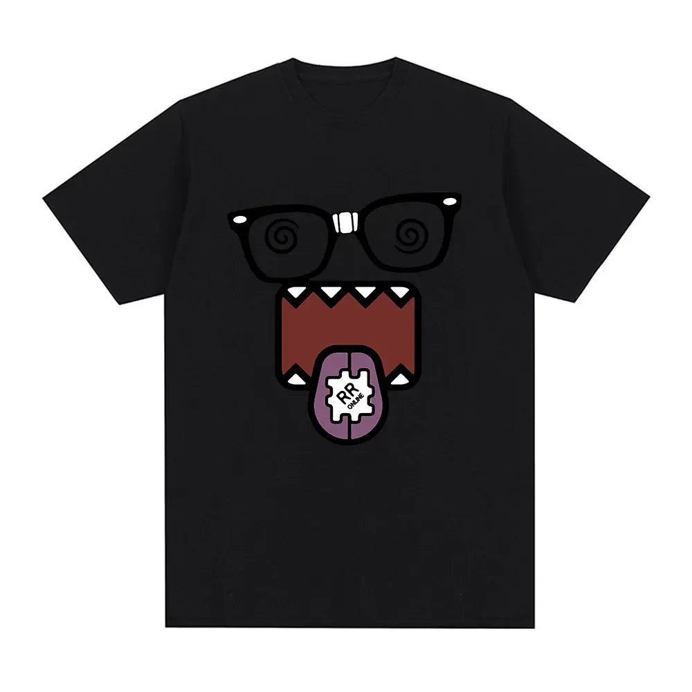 Fashion Kawaii Oversized Men T Shirt Pattern Y2K Cotton Print Round Neck Loose T-shirt Summer Women&
