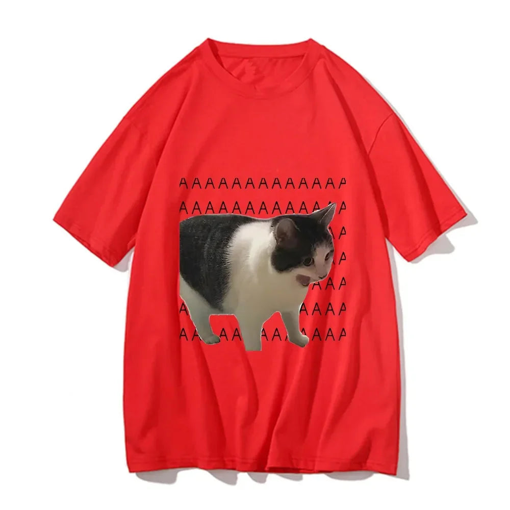 Funny Sad Crying Cat Meme T-Shirt | Casual Harajuku Summer Tee (Unisex)
