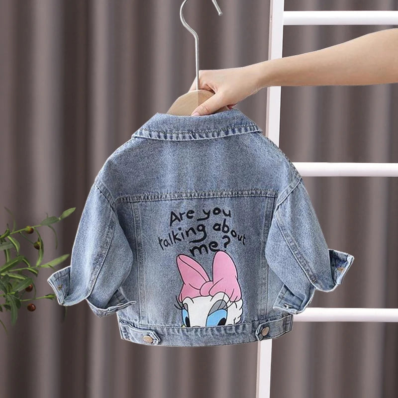 Cartoon Daisy Denim Jacket for Girls