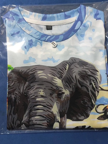 Kids Dinosaur Cartoon T-Shirt | Baby Boys &amp; Girls Summer Short Sleeve Tee