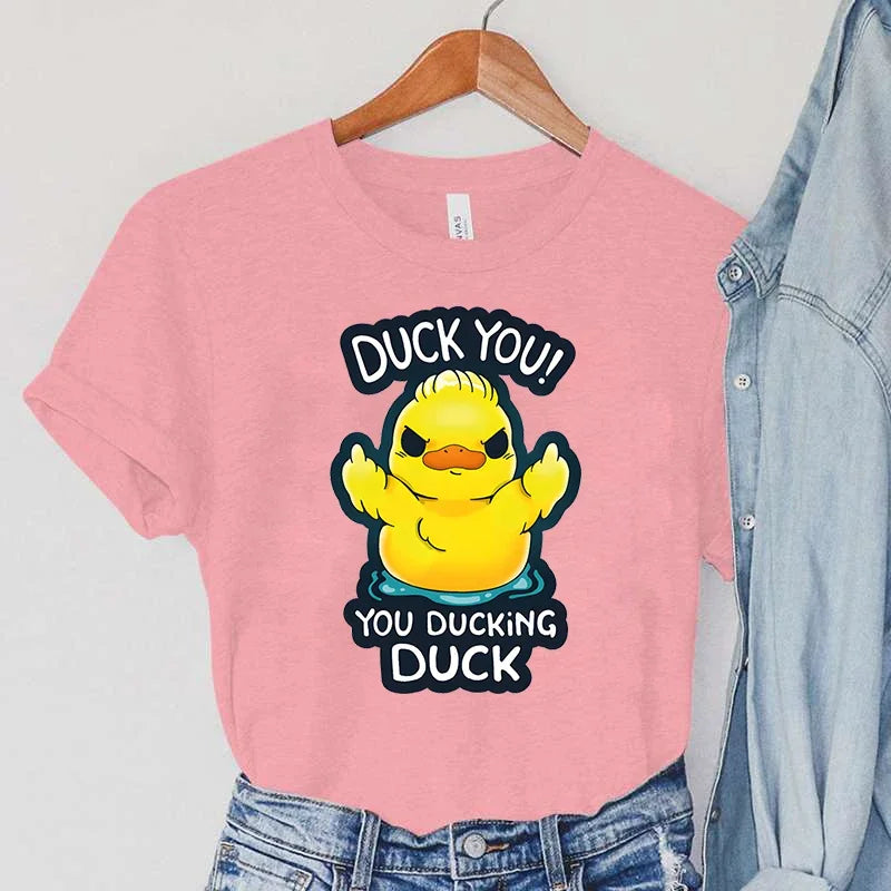 DUCK YOU! Cartoon Graphic Women&