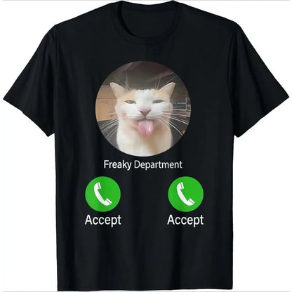 Women’s Funny Cat Meme T-Shirt | “Call Buttons” Tongue Out Print