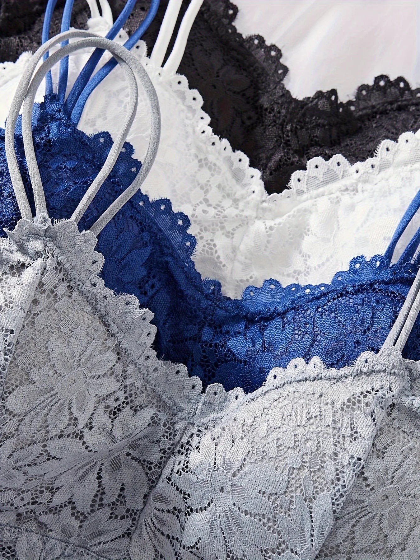 8pcs Wire-Free Lace Lingerie Set | 4 Bras &amp; 4 Panties Combo