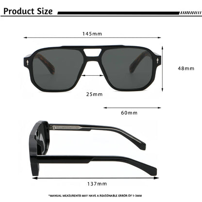 CATERSIDE Vintage Punk Double Bridges Pilot Sunglasses