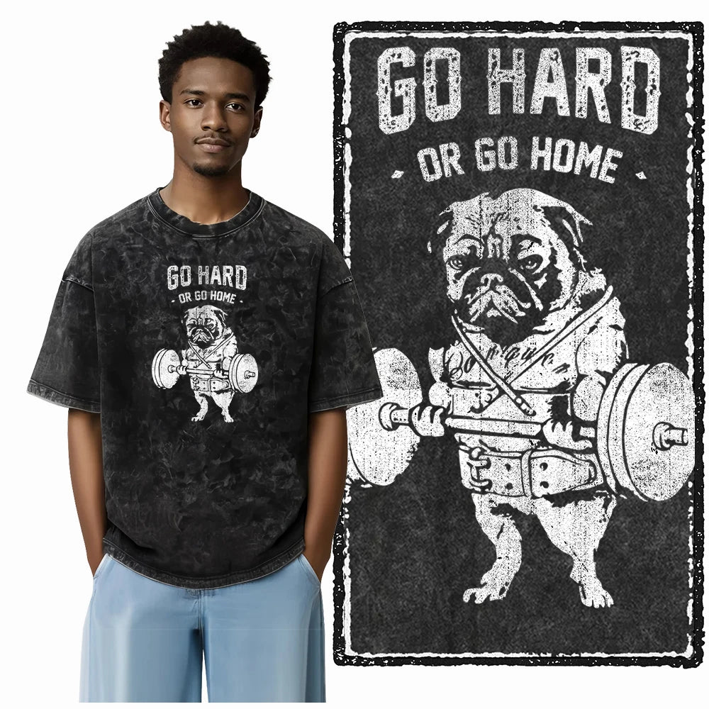 Bodybuilding Acid-Washed Graphic T-Shirt | Vintage Streetwear Unisex Tee