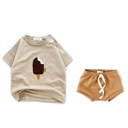 Toddler Ice Cream Print Summer Cotton T-Shirt