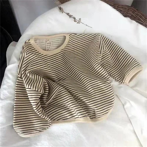 Kids Striped Long Sleeve T-Shirt – Cotton Casual Top