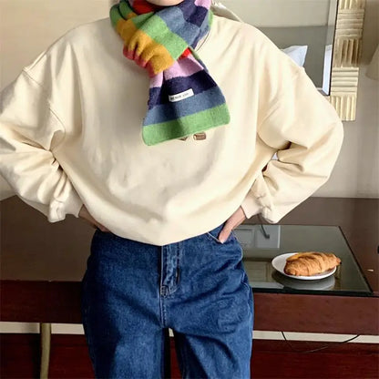 Rainbow Stripes Mohair Scarf