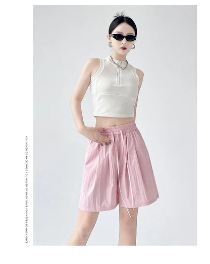 Women’s Summer Casual High-Waist Shorts | Soft Loose Beach Shorts with Pockets