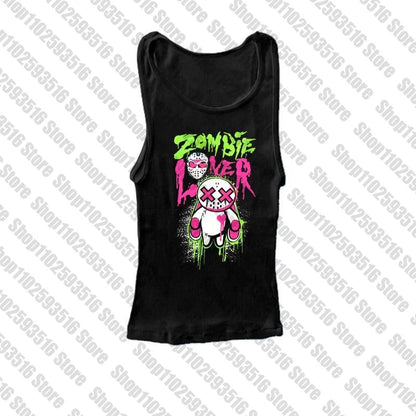 Y2K Anime Letter Crop Top for Women