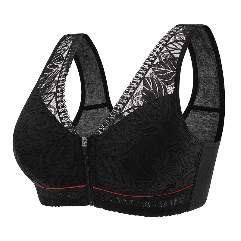 Women’s Sports Yoga Bras | Front Zipper, Cotton Cups, Breathable Support