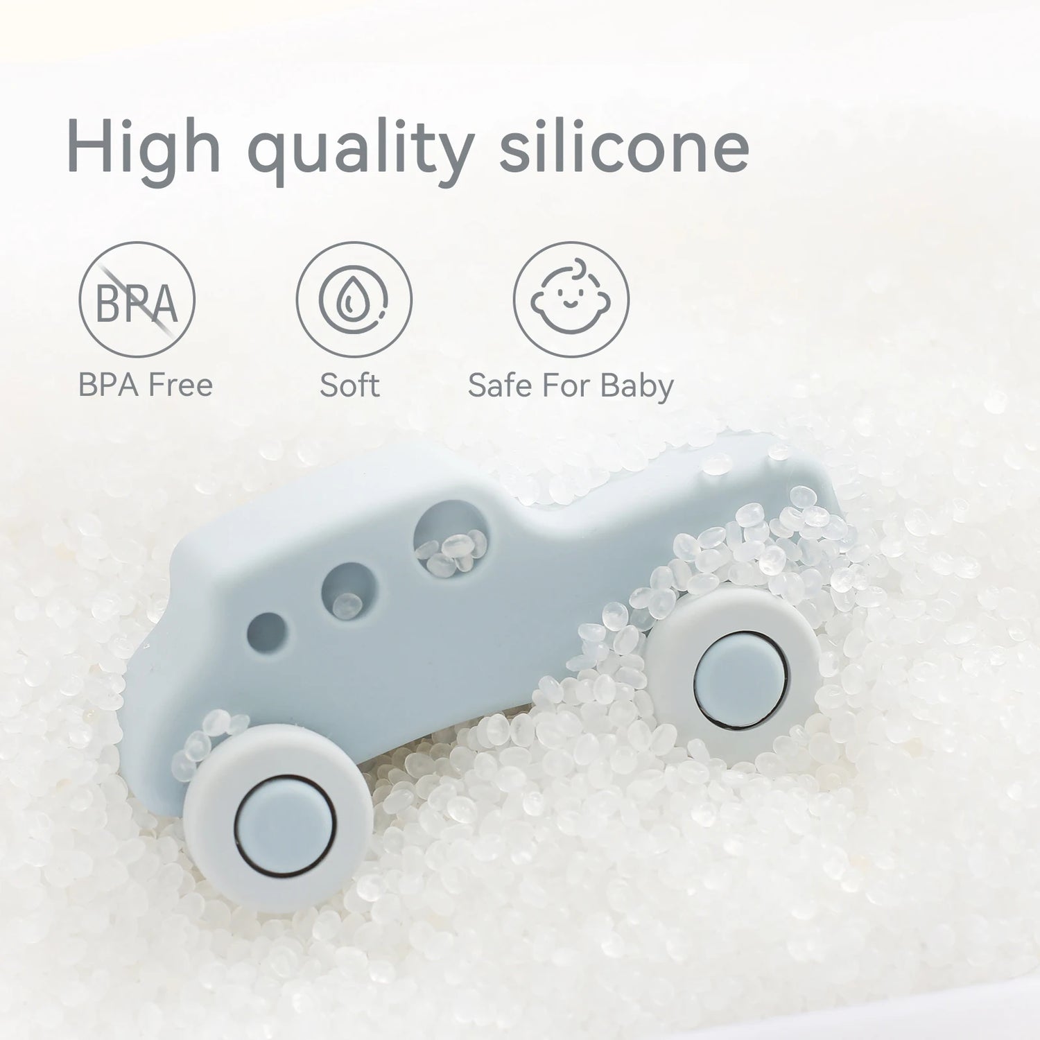 Silicone Car Teether Toy Educational Baby Teething Block