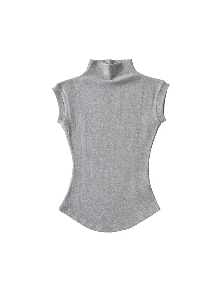 Women’s Summer Sexy Turtleneck Sleeveless T-Shirt