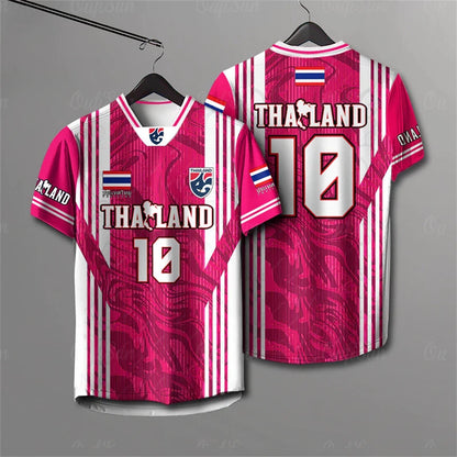 Elephants Thailand 3D Printed Rugby T-Shirt | Summer Breathable Short Sleeve Unisex Tee