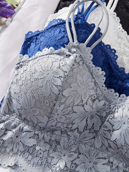 8pcs Wire-Free Lace Lingerie Set | 4 Bras &amp; 4 Panties Combo