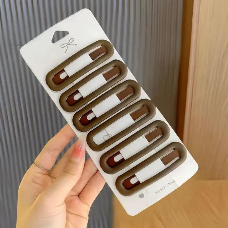 6-Piece Morandi Color BB Hair Clips for Women &amp; Girls