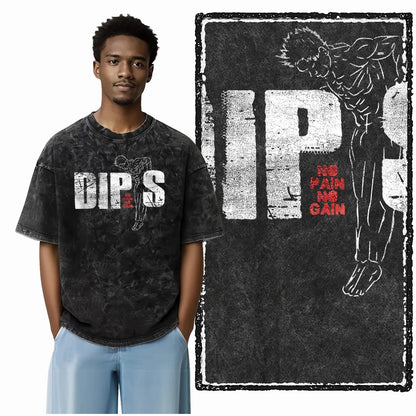 Bodybuilding Acid-Washed Graphic T-Shirt | Vintage Streetwear Unisex Tee