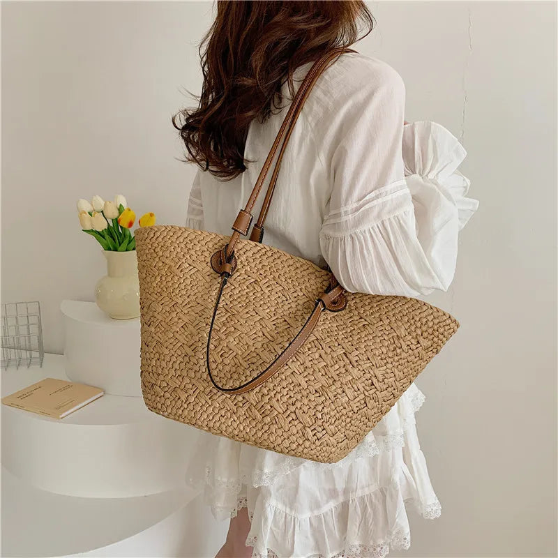 Woven Summer Beach Handbag for Women